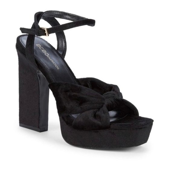 NWOB BCBGeneration Chiara Velvet Twist Platform Sandals - Picture 2 of 2
